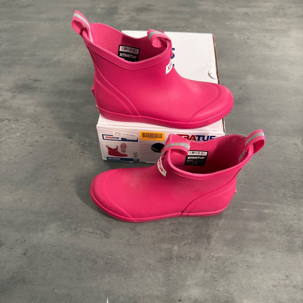 XTRATUF Ankle Deck Boot Kids 13M Neon Pink Waterproof Rubber XKAB451C Rain Boots